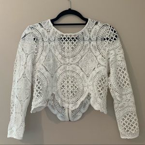 Lace Crochet Festival/Coverup Crop Top 🤍